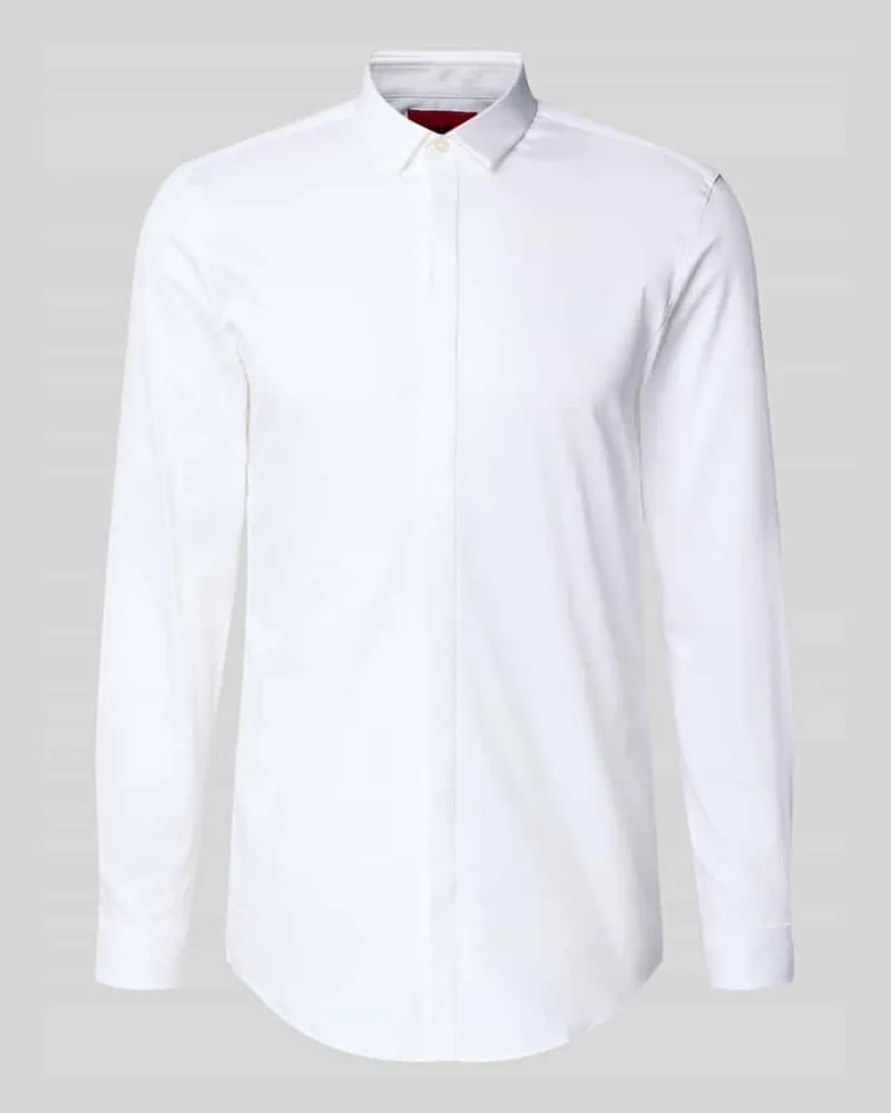 HUGO BOSS Slim Fit Businesshemd aus Baumwoll-Mix Modell 'KETRAN Weiss