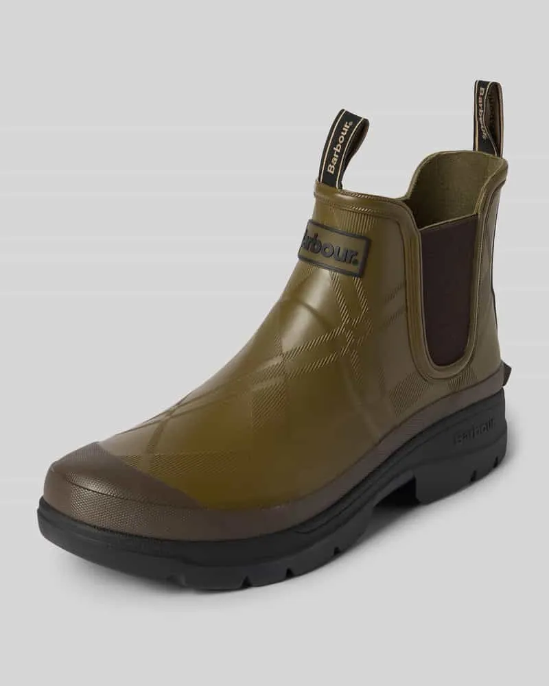 Barbour Stiefel mit Label-Detail Modell 'BREACON CHELSEA WELLY Oliv
