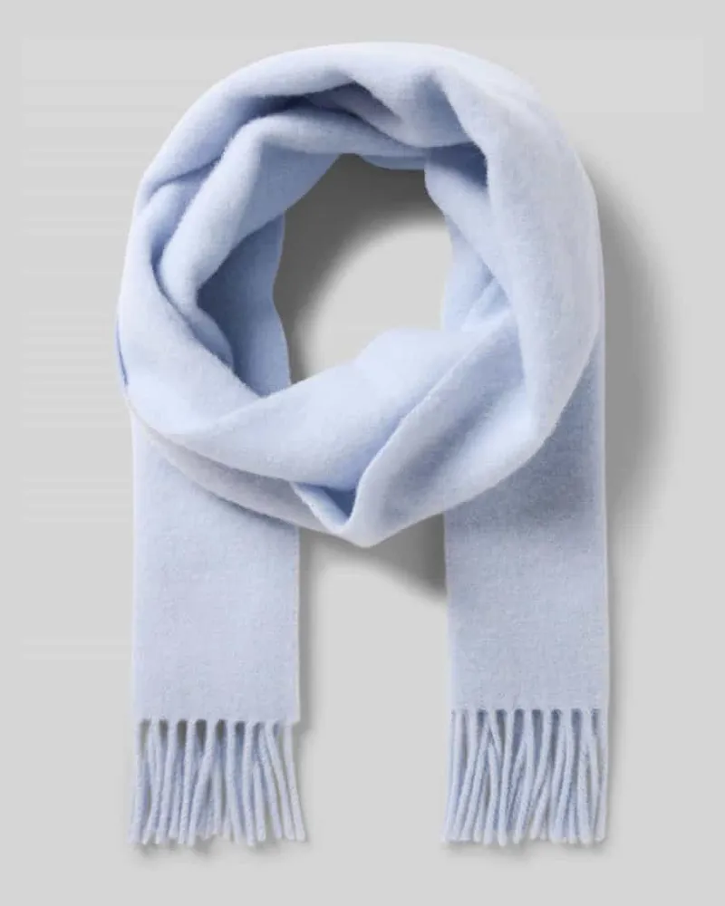 Ralph Lauren Schal mit Ausfransungen Hellblau