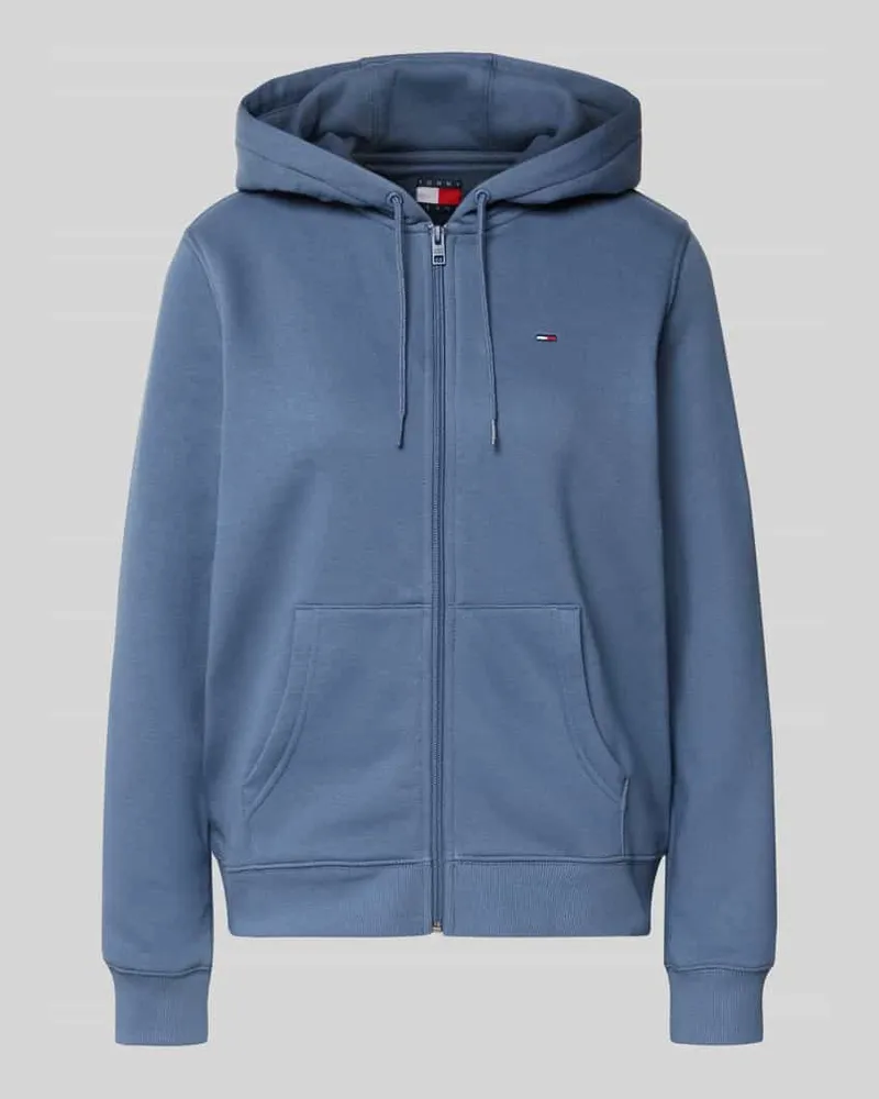 Tommy Hilfiger Regular Fit Sweatjacke aus Baumwoll-Mix Rauchblau