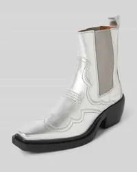 Copenhagen Ankle Boots im Cowboy-Stil Silber