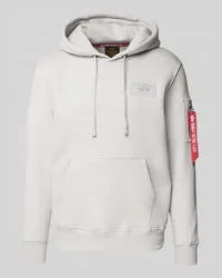 Alpha Industries Hoodie mit Label-Patch Hellgrau