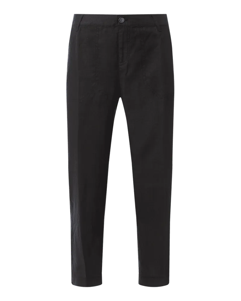 MAC Jeans Culotte aus Leinen mit Bügelfalten Modell 'Nora Black