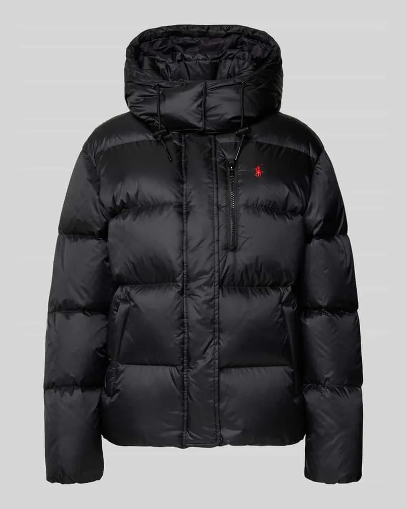 Ralph Lauren Daunenjacke mit verdecktem Reißverschluss und Eingrifftaschen Black