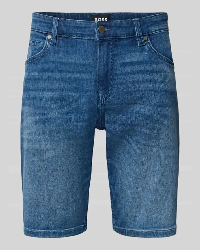 HUGO BOSS Regular Fit Bermuda aus Baumwoll-Mix Modell 'P-Re.Maine Jeansblau