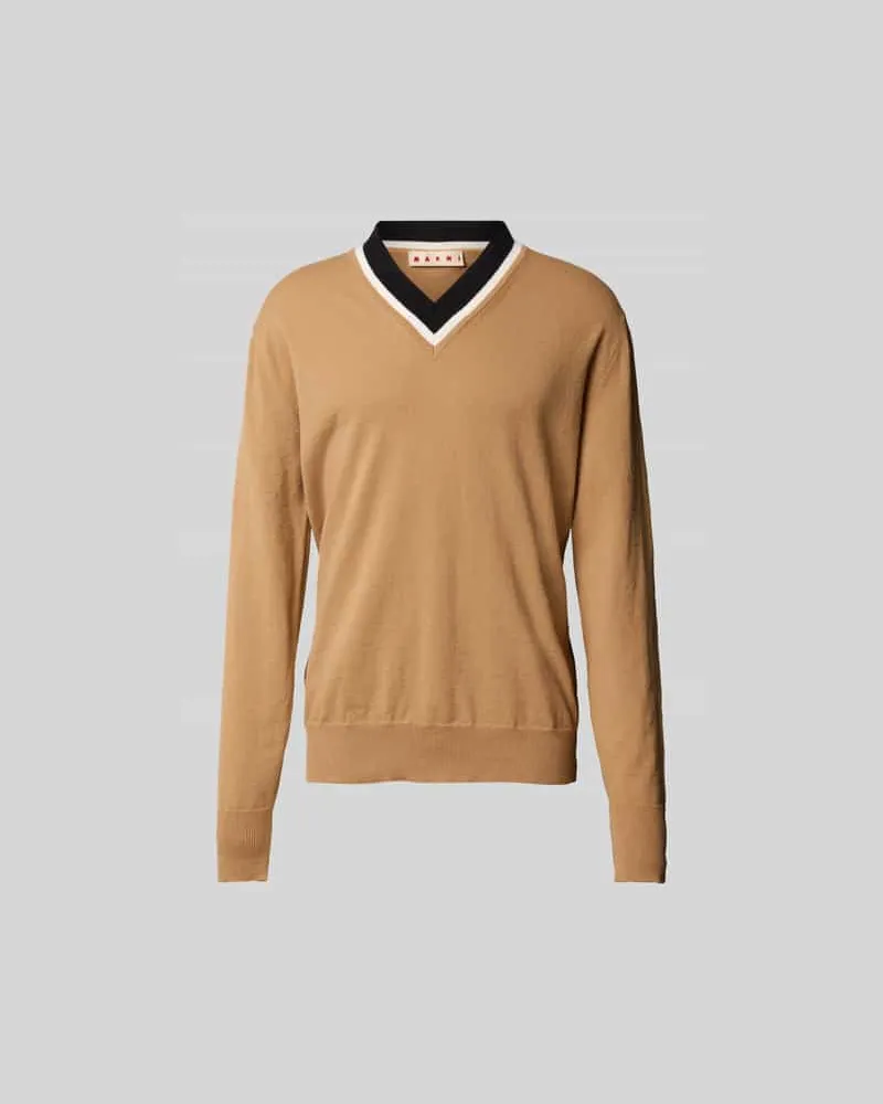 Marni Pullover in Strick-Optik aus Schurwolle Beige