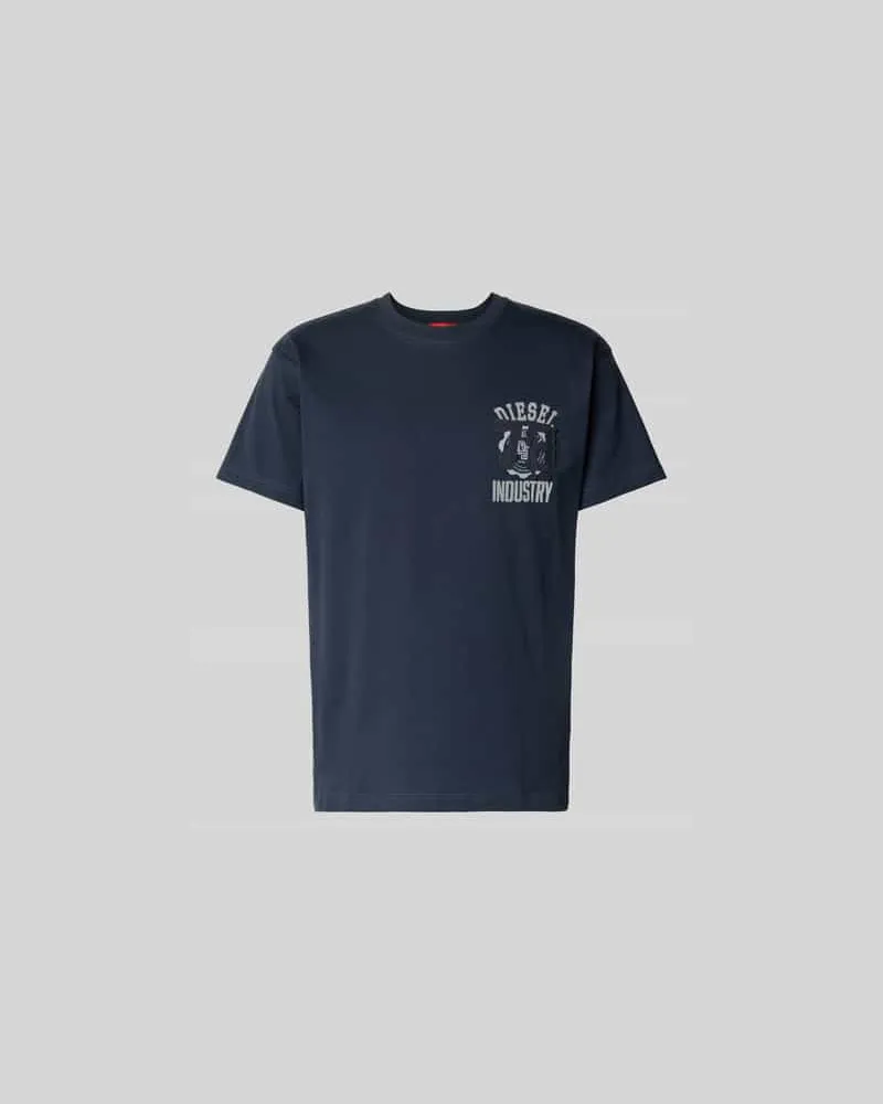 Diesel Regular Fit T-Shirt aus reiner Baumwolle Dunkelblau