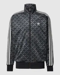 adidas Sweatjacke mit Allover-Label-Muster Black