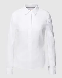 HUGO BOSS Bluse mit Hemdblusenkragen Modell 'Bashinah Weiss