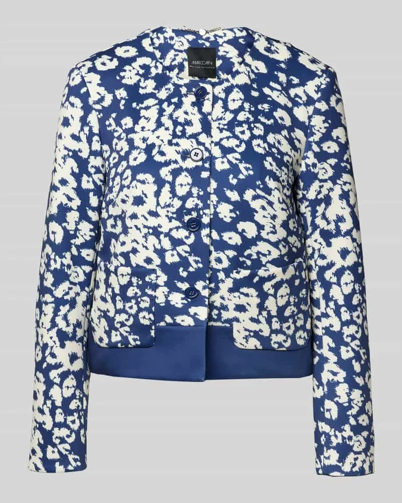 Marc Cain Regular Fit Blazer mit floralem Allover-Print Royal