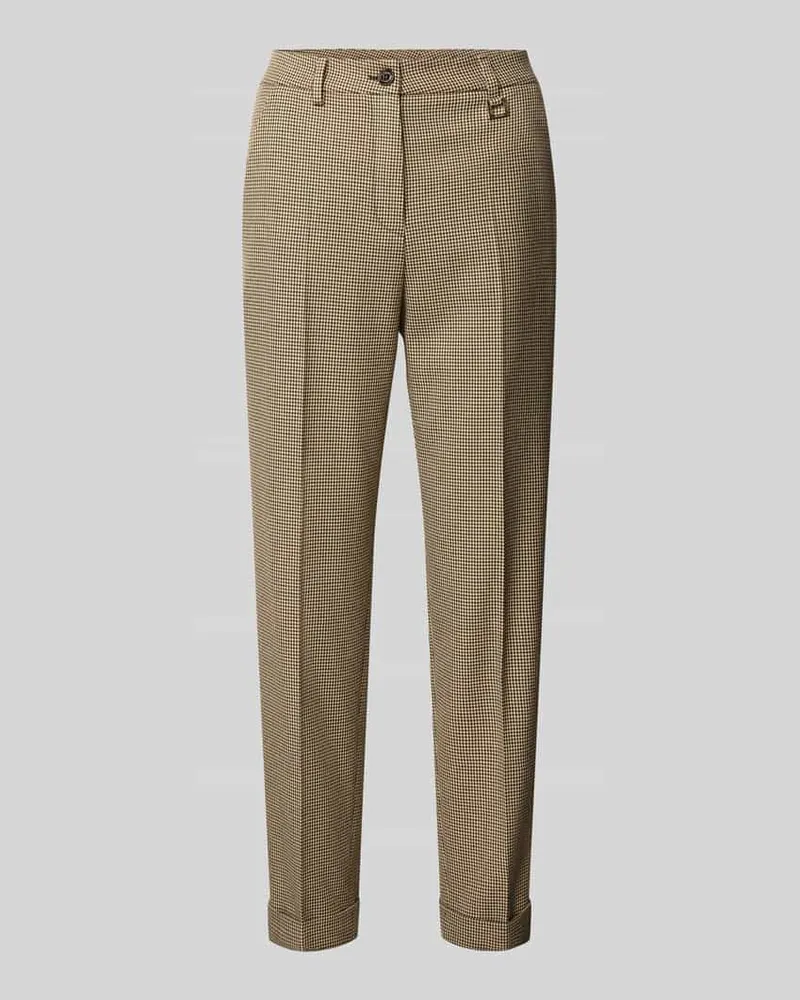 JOOP! Slim Fit Anzughose mit Bügelfalten Modell 'PANTHEA Mittelbraun