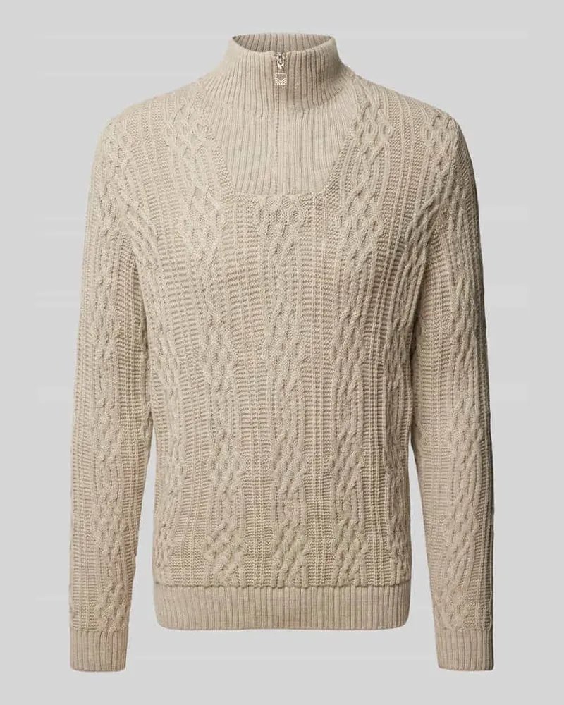 Dale of Norway Wollpullover mit Troyer-Kragen Sand
