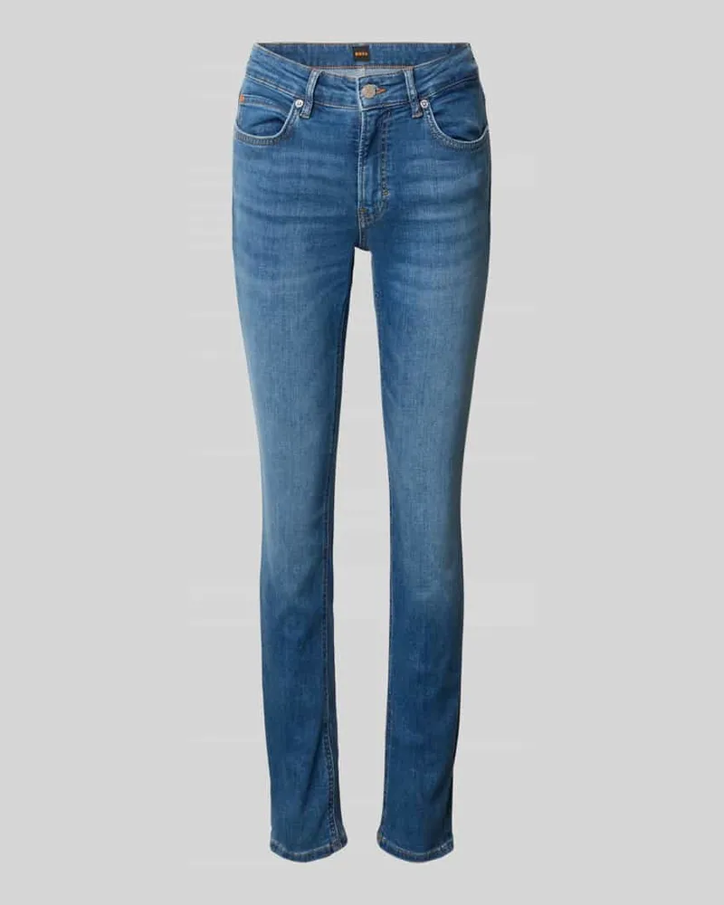 HUGO BOSS Bootcut Jeans aus Baumwoll-Mix Modell 'C-JACKIE MR Dunkelblau