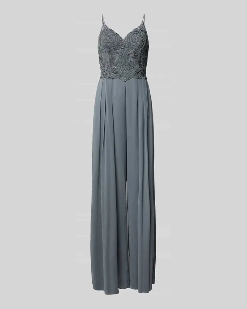 Laona Jumpsuit mit Strasssteinbesatz Mittelgrau