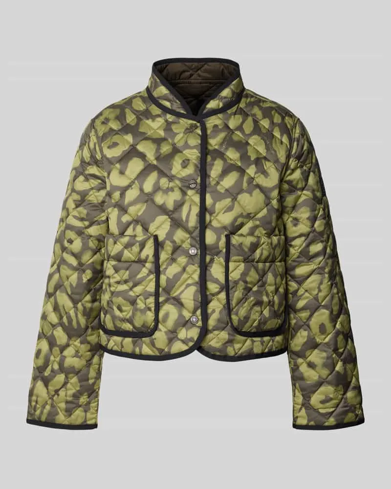 Marc Cain Regular Fit Steppjacke mit Stehkragen Oliv