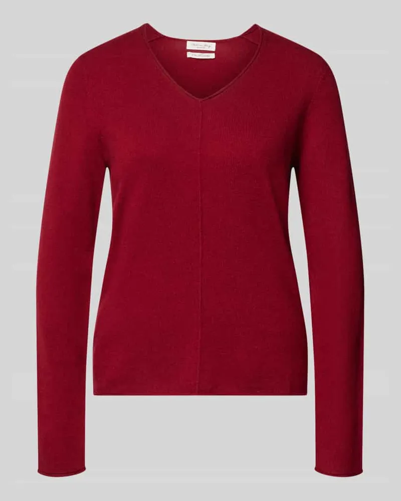 Christian Berg Strickpullover aus Kaschmir mit V-Ausschnitt Bordeaux