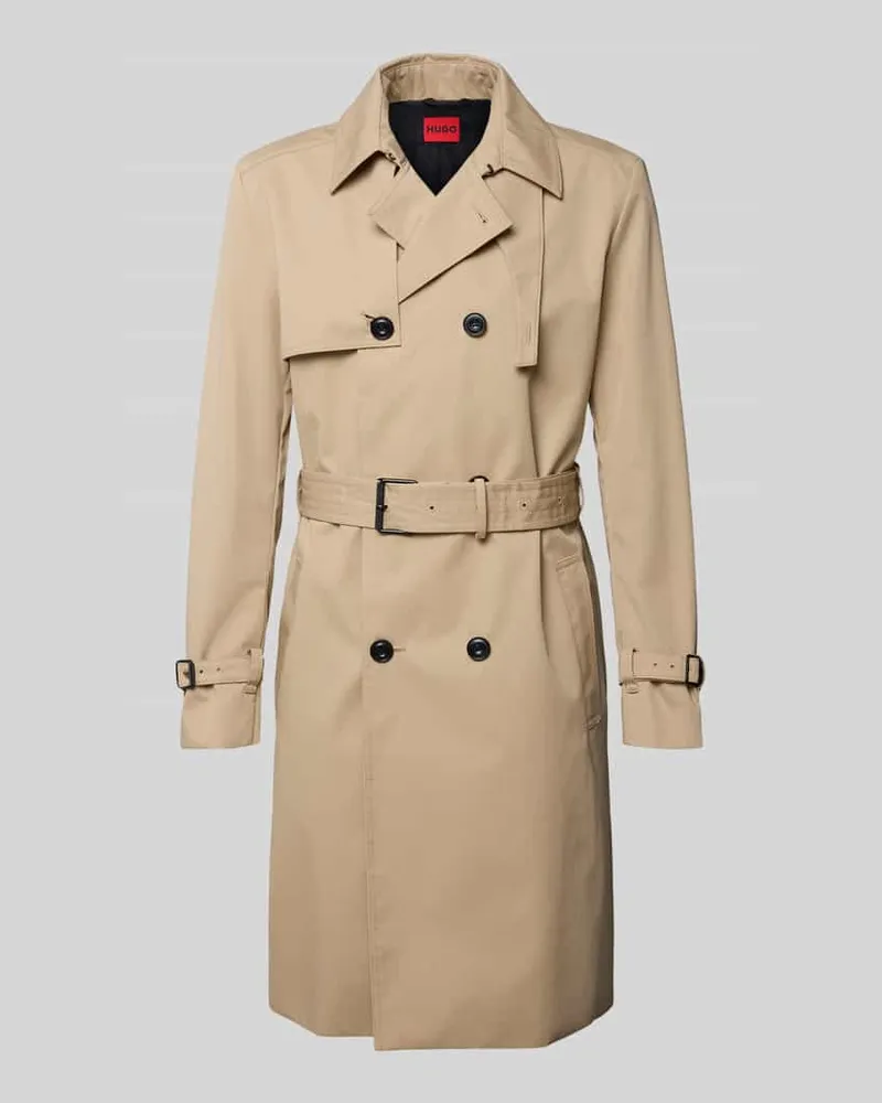 HUGO BOSS Regular Fit Trenchcoat mit Gun Flap Modell 'MALUKS2511 Beige