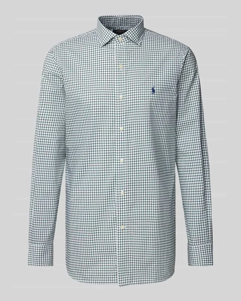 Ralph Lauren Custom Fit Business-Hemd mit Logo-Stitching Gruen