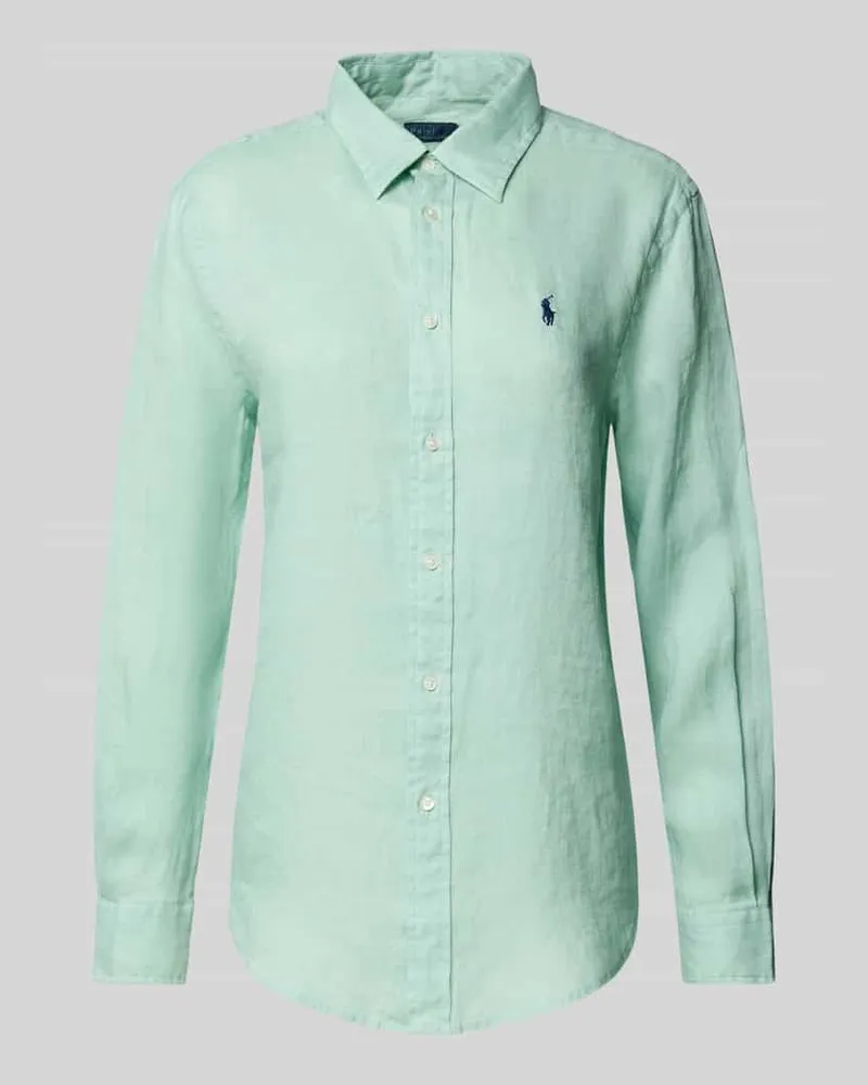 Ralph Lauren Leinenbluse mit Label-Stitching Mint