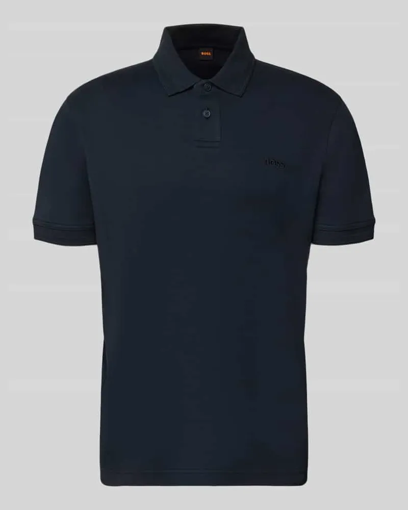 HUGO BOSS Regular Fit Poloshirt aus reiner Baumwolle Modell 'INTERLOCK Dunkelblau