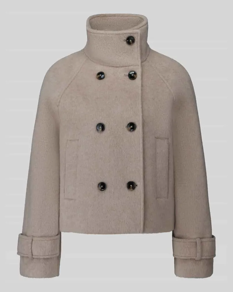 JAKE*S Hemdjacke mit hohem Stehkragen Taupe