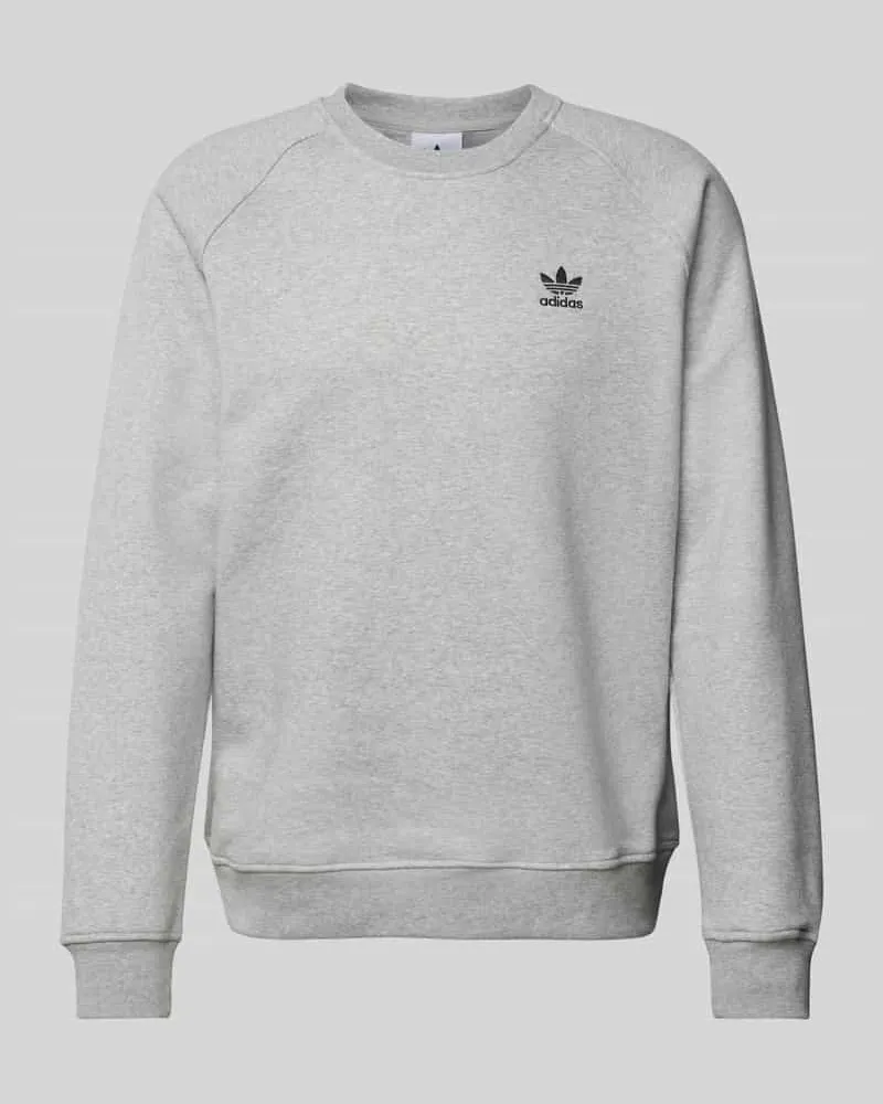 adidas Sweatshirt mit Label-Stitching Modell 'ESS CREW Hellgrau