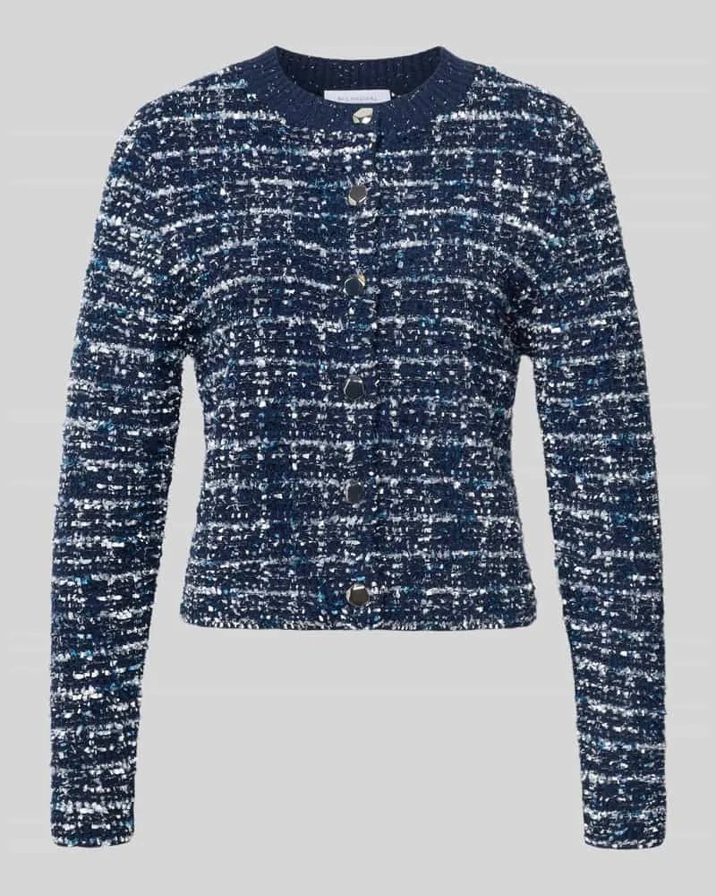 Rich&Royal Strickjacke in Bouclé-Optik mit Knopfleiste Marine