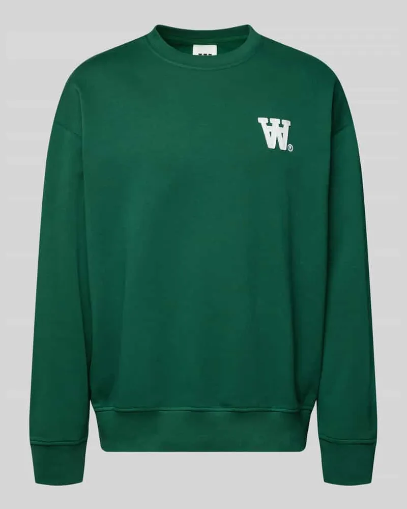 Wood Wood Sweatshirt mit Logo-Badge Modell 'Noel Gruen