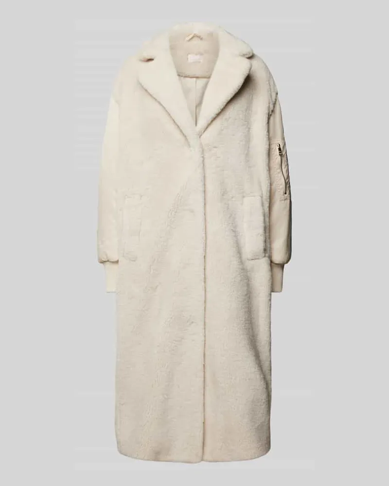 Liu Jo Mantel mit Reverskragen Modell 'BOMBER TEDDY MIX Ecru
