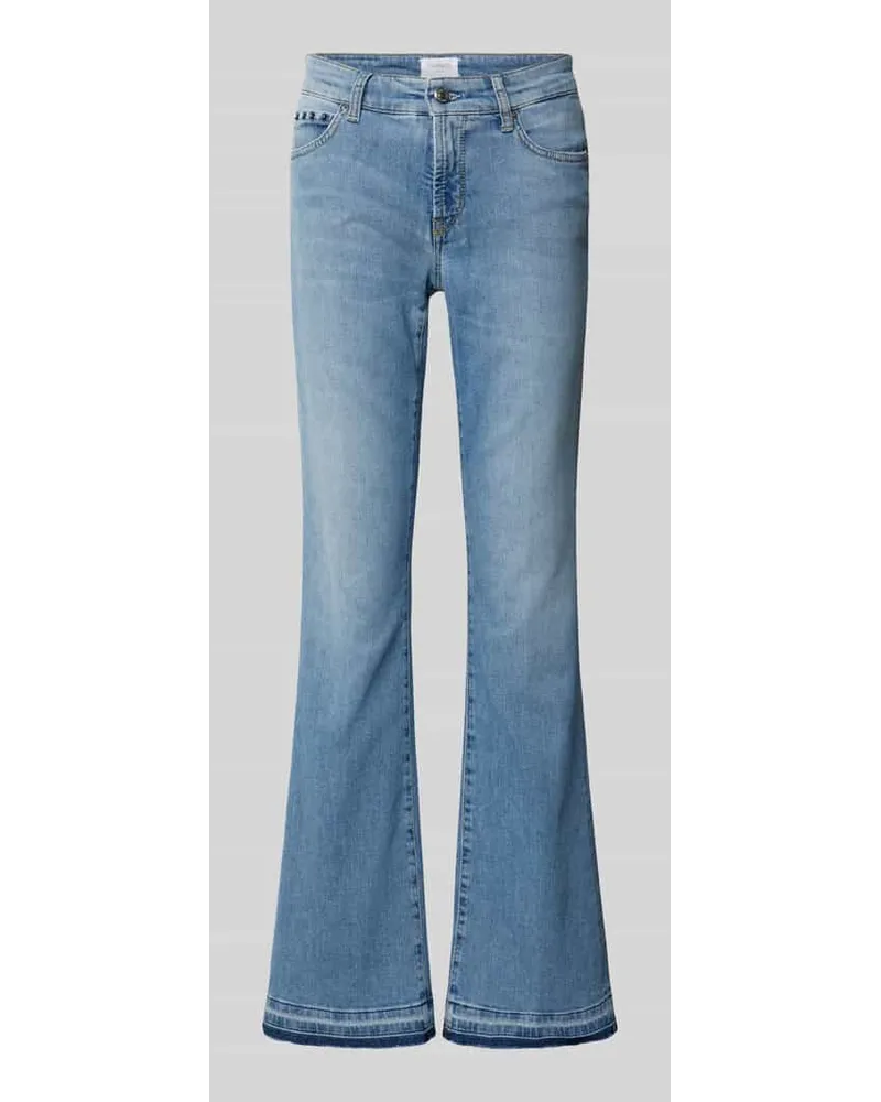 Cambio Flared Jeans mit Ziersteinbesatz Modell 'PARIS Blau