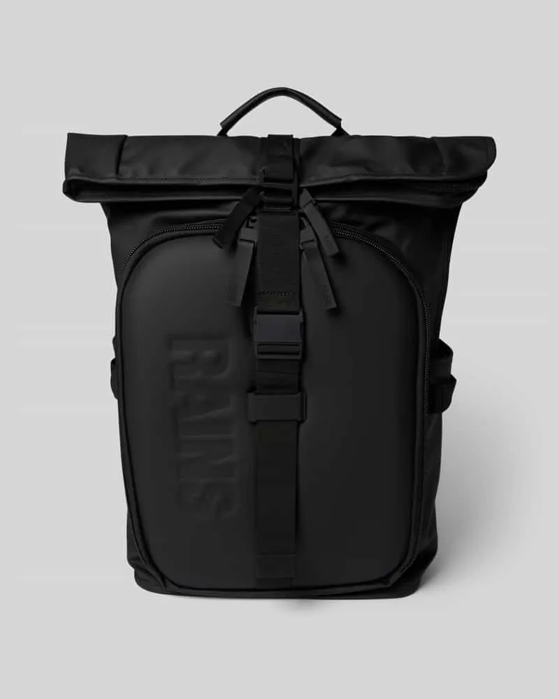 RAINS Rucksack mit Logo-Prägung Modell 'Texel Black