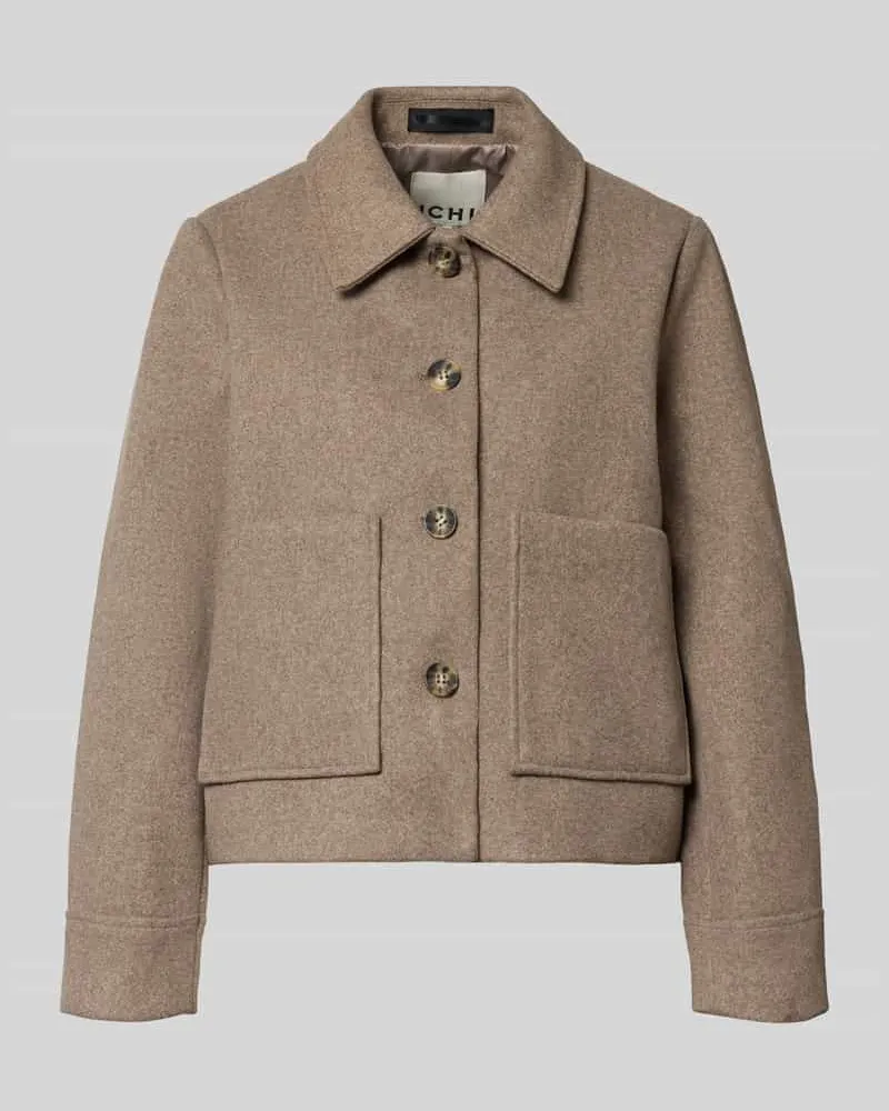 ICHI Regular Fit Blouson mit aufgesetzten Taschen Modell 'JANNET Taupe