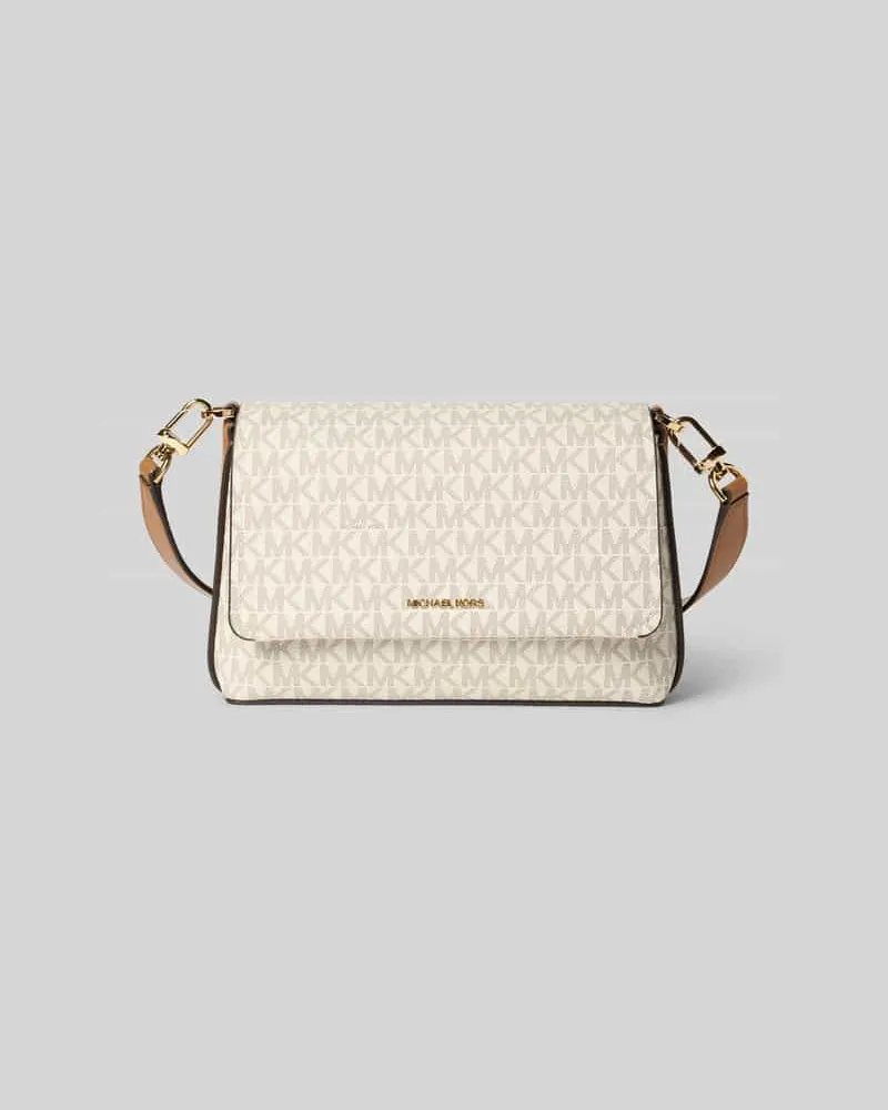 Michael Kors Shoulder Bag mit Allover-Logo-Print Modell 'Nessa Ecru