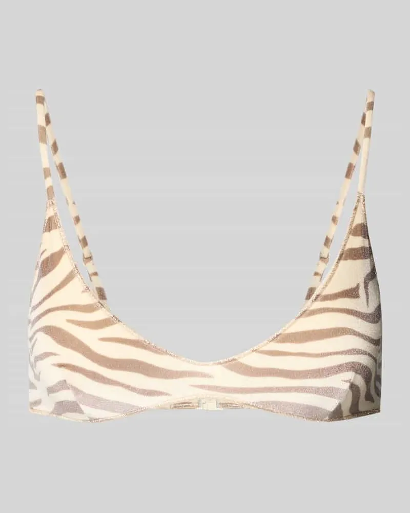 MC2 Saint Barth Bikini-Oberteil mit Allover-Animal-Print Modell 'Paloma Beige