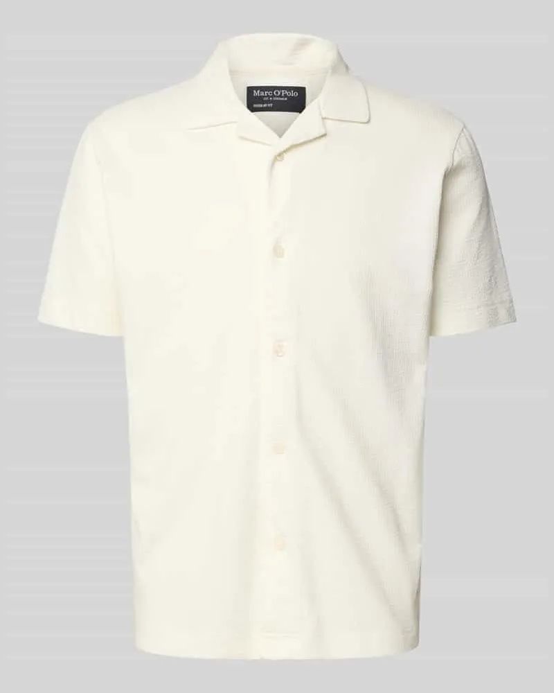 Marc O'Polo Regular Fit Freizeithemd aus Baumwoll-Mix Offwhite