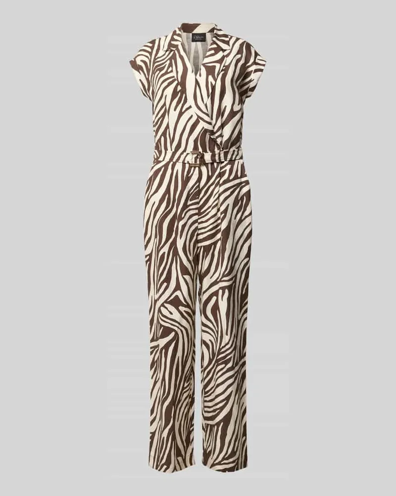 S.Oliver Regular Fit Jumpsuit aus Lyocell-Mix Dunkelbraun