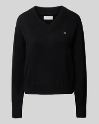 Calvin Klein Strickpullover mit Label-Patch Black