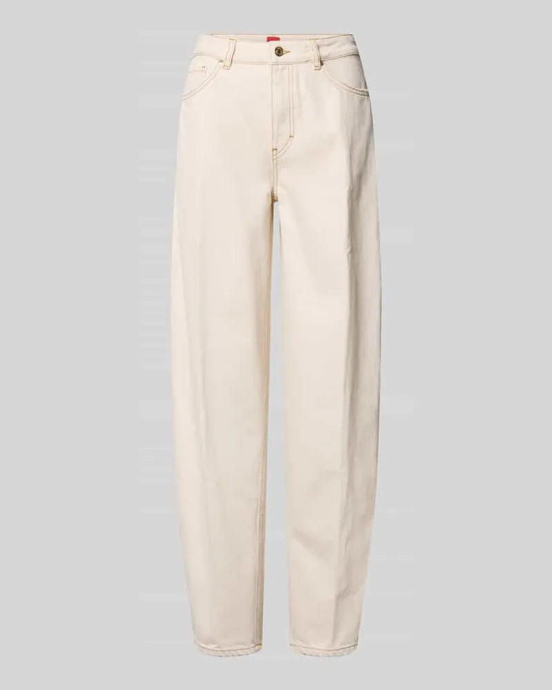 HUGO BOSS Loose Fit Jeans aus reiner Baumwolle Modell Gimine_5 Ecru