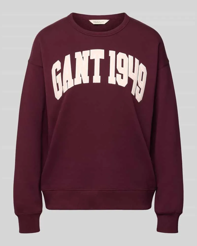 Gant Relaxed Fit Sweatshirt aus reiner Baumwolle Bordeaux