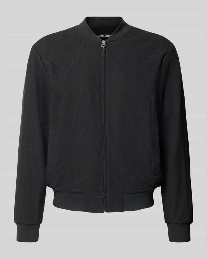 Antony Morato Sweatjacke mit Stehkragen und Reißverschluss Black