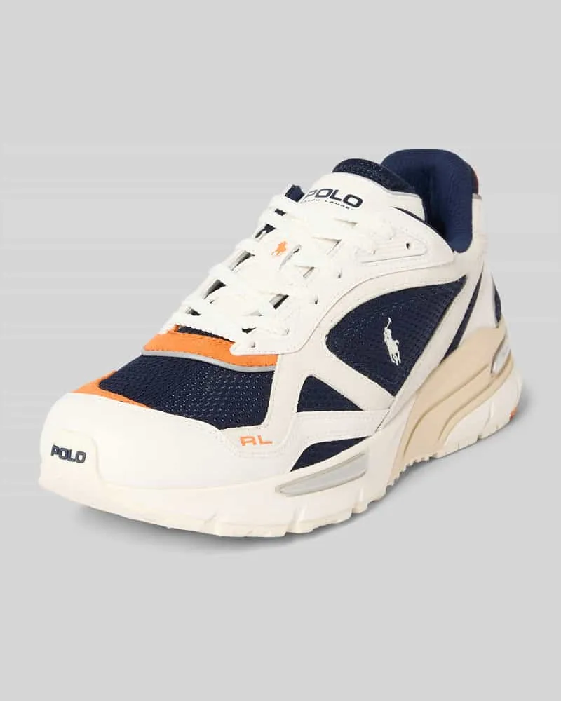 Ralph Lauren Ledersneaker mit Kontrastbesatz Modell 'TRACKSTR Weiss