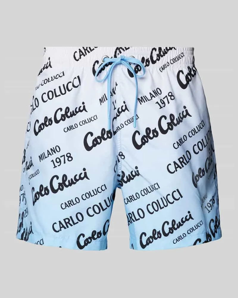 Carlo Colucci Badehose mit elastischem Bund Hellblau