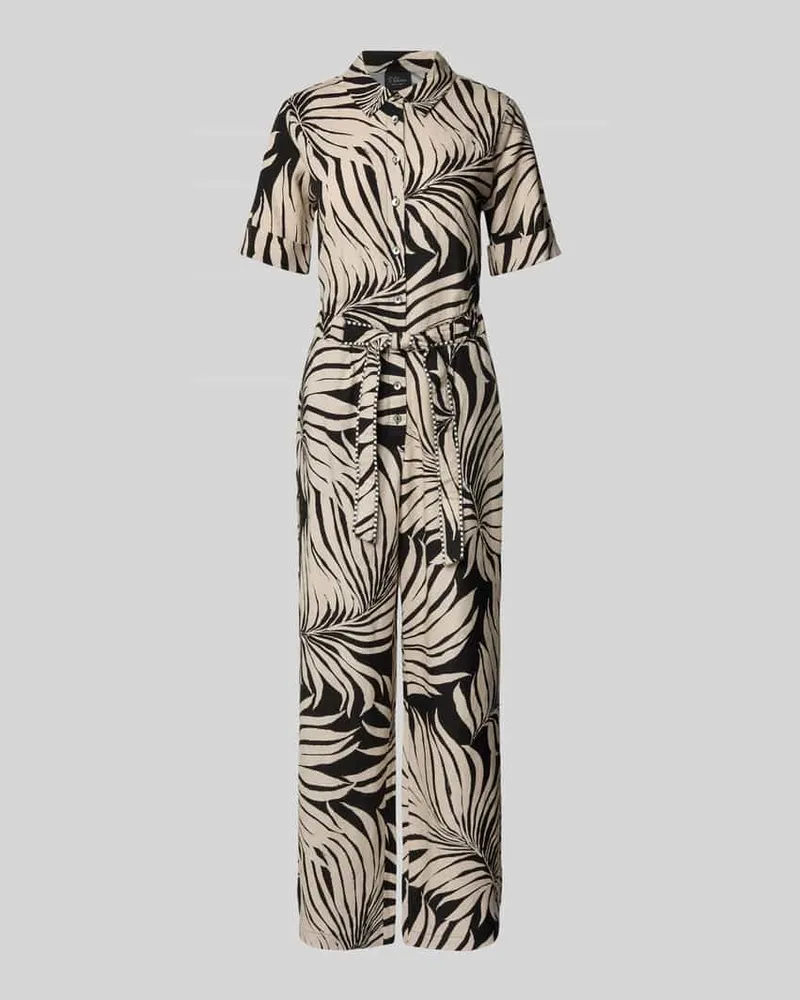 S.Oliver Regular Fit Jumpsuit aus Viskose-Mix mit Leinen-Anteil Black