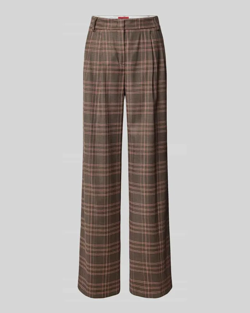 MAX&Co. Wide Leg Hose aus Schurwoll-Mix Modell 'VALZER Mittelbraun