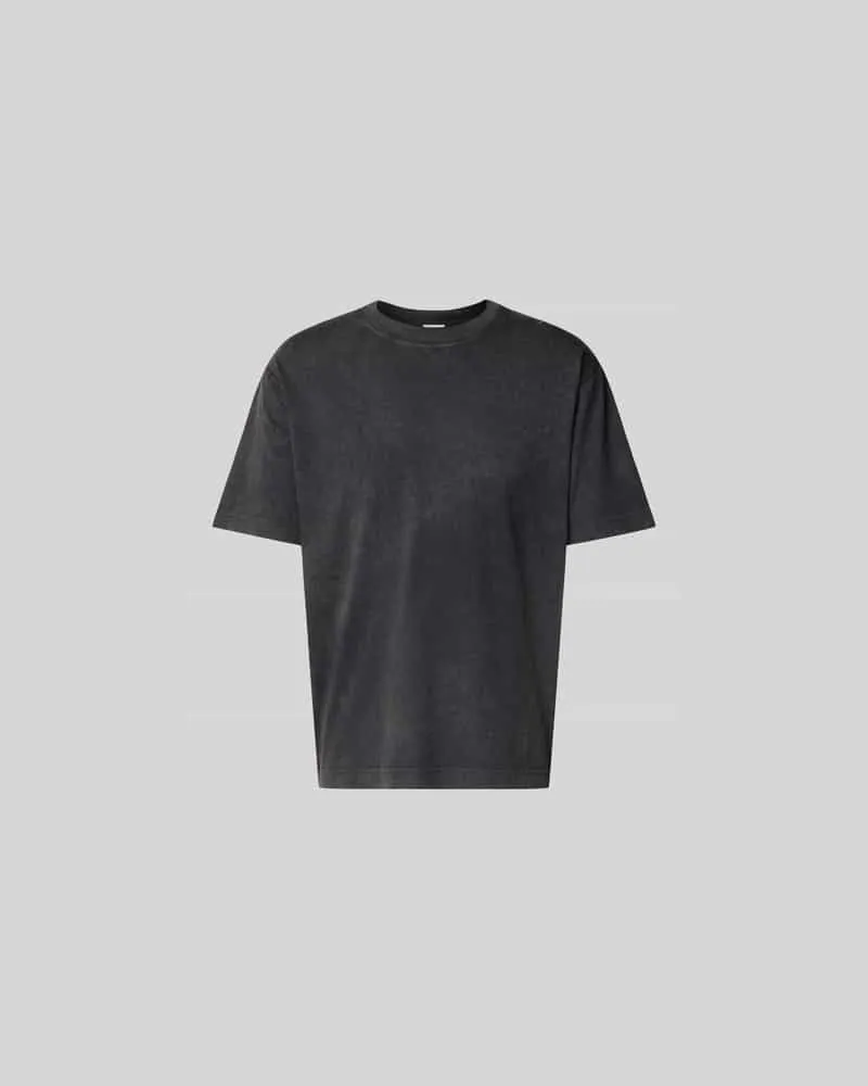 Closed T-Shirt mit geripptem Rundhalsausschnitt Black