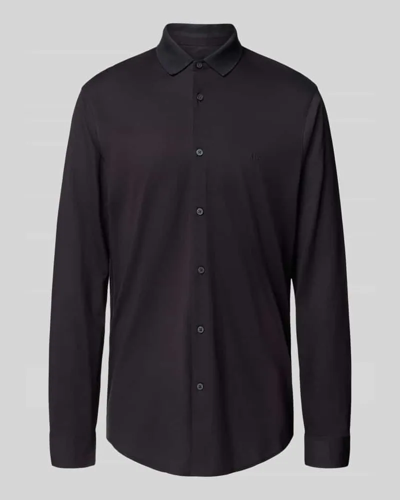 Armani Exchange Regular Fit Freizeithemd mit Haifischkragen Marine