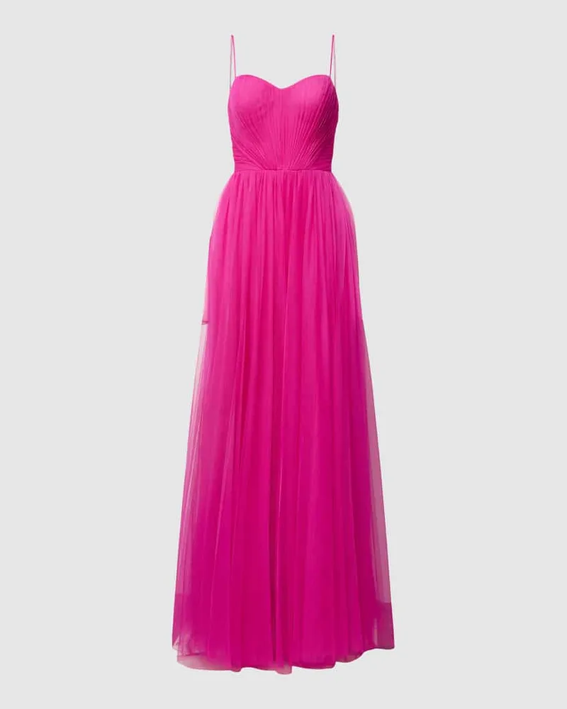 Vera Wang Abendkleid mit Herz-Ausschnitt Modell 'VERNEN Fuchsia