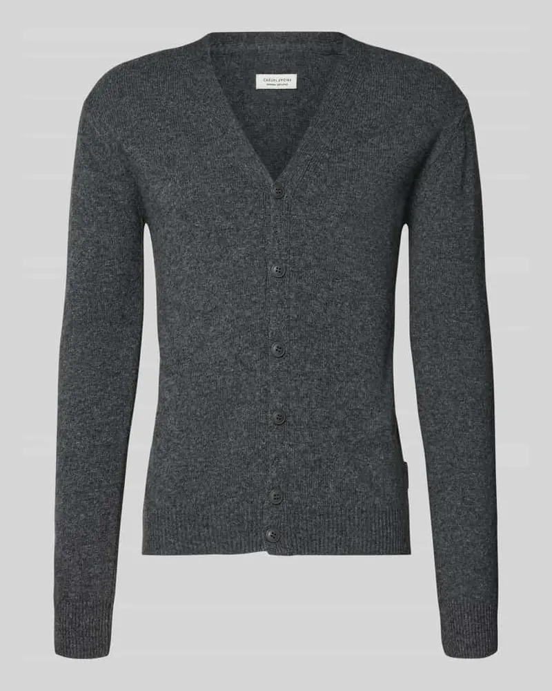 Casual Friday Strickjacke mit Knopfleiste Modell 'KARL Mittelgrau