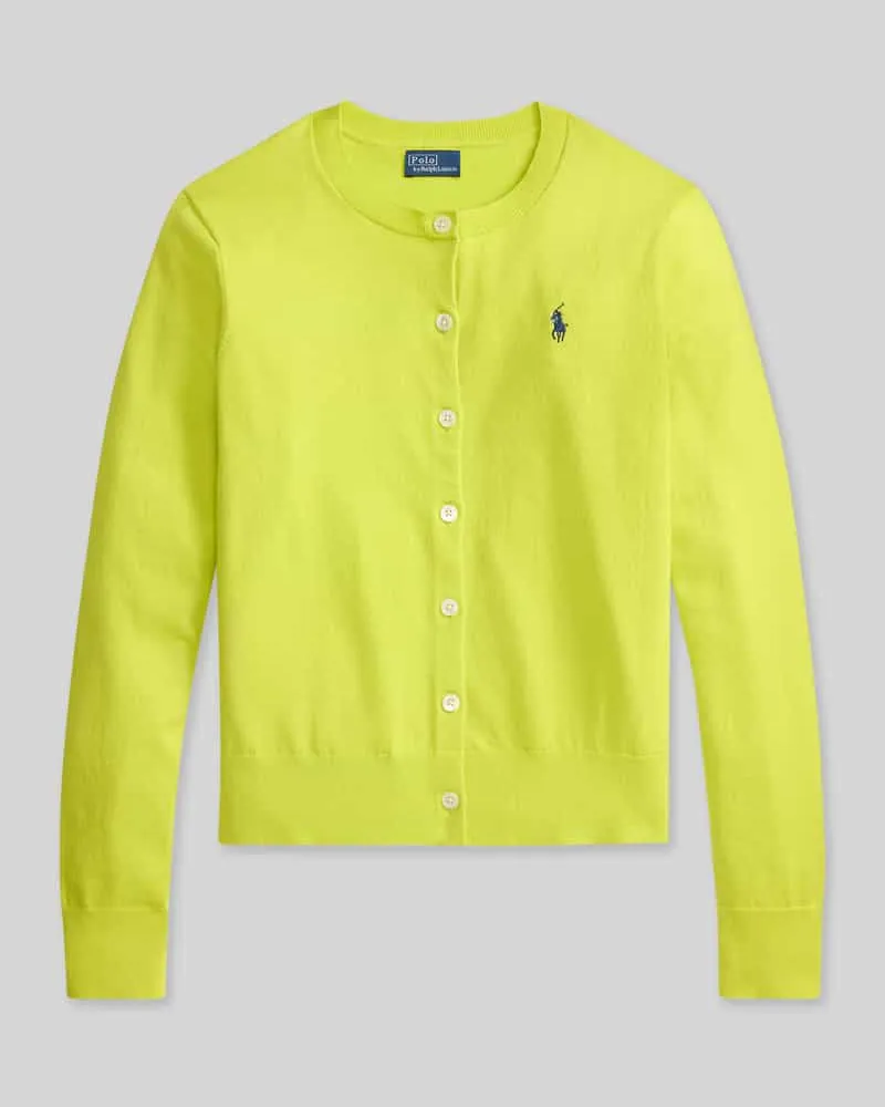 Ralph Lauren Regular Fit Strickjacke aus Baumwoll-Mix Neon