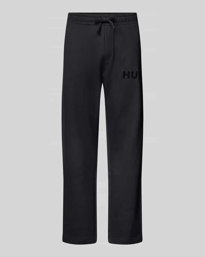 HUGO BOSS Straight Leg Sweatpants mit Label-Print Modell 'Dumrulo Black